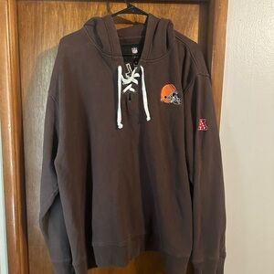 NFL Brown Sweatshirt with Lace-Up Collar